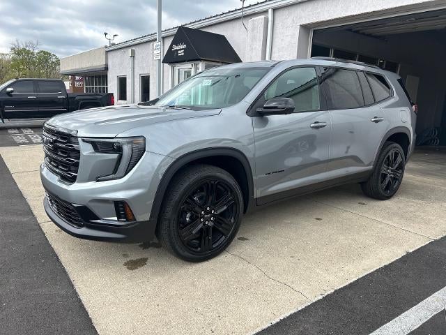 2026 GMC Acadia Elevation in Sterling Metallic — front three-quarter view