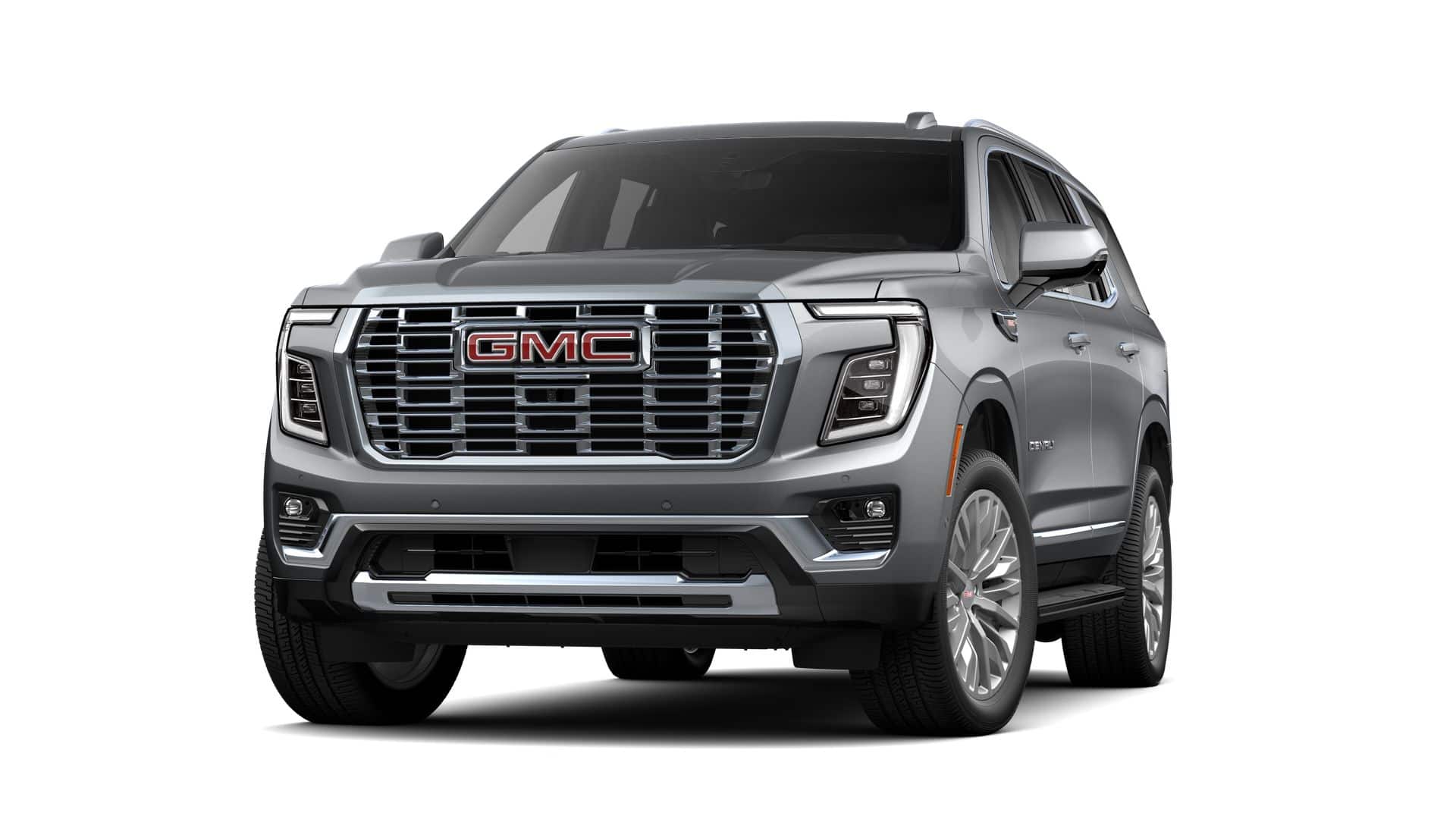 2026 GMC Yukon Denali in Sterling Metallic — front three-quarter view