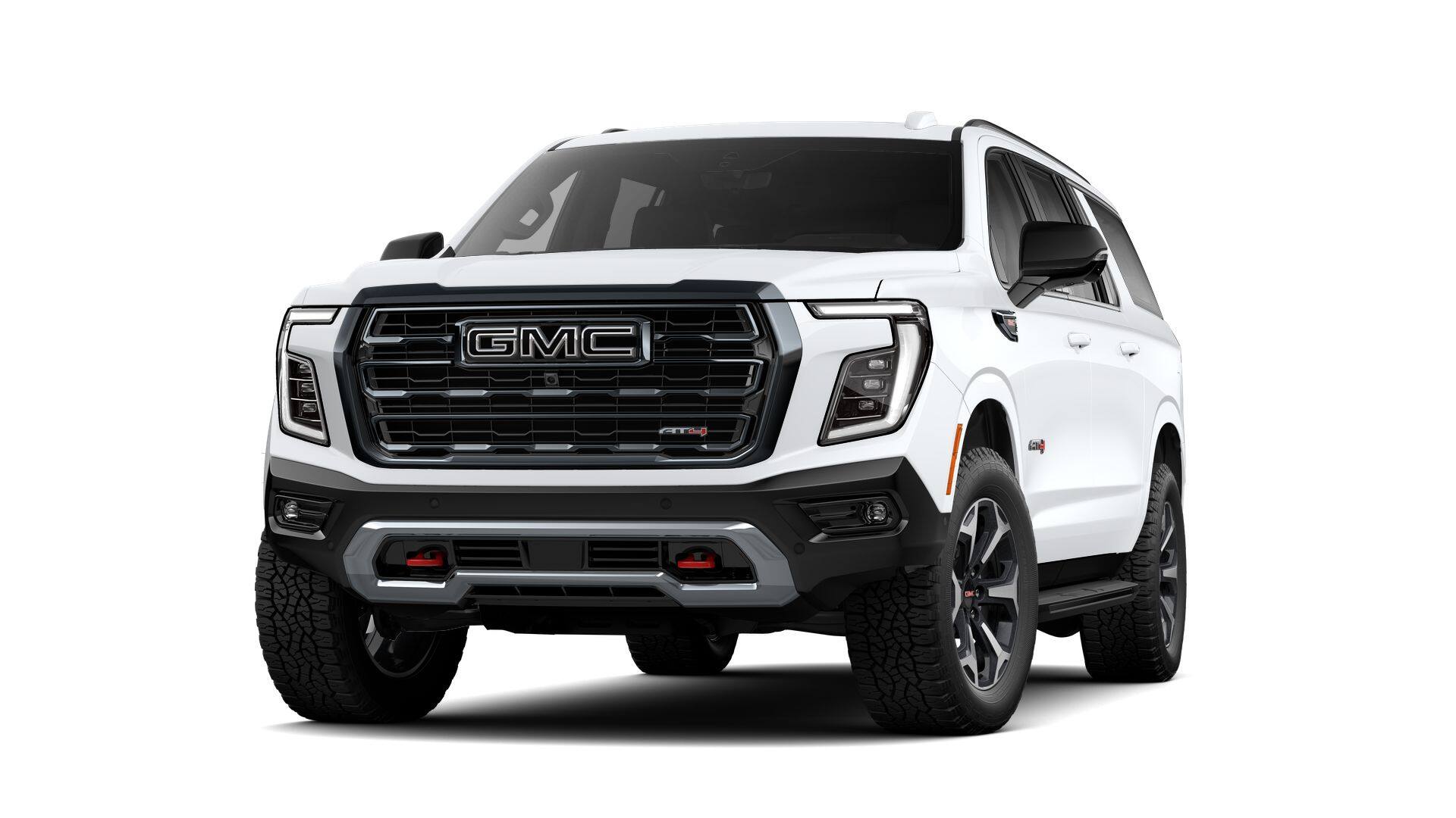 2026 GMC Yukon XL AT4 in Summit White — front three-quarter view