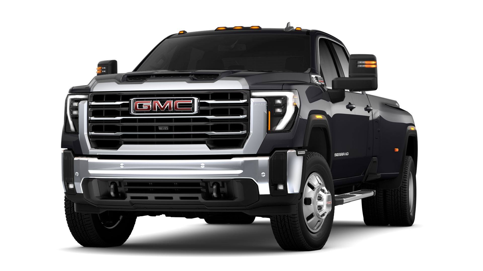 2026 GMC Sierra 3500 HD SLE DRW in Titanium Rush Metallic — front three-quarter view