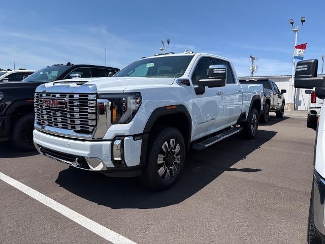 2026 GMC Sierra 3500 HD Denali in Glacier White Tricoat — front three-quarter view
