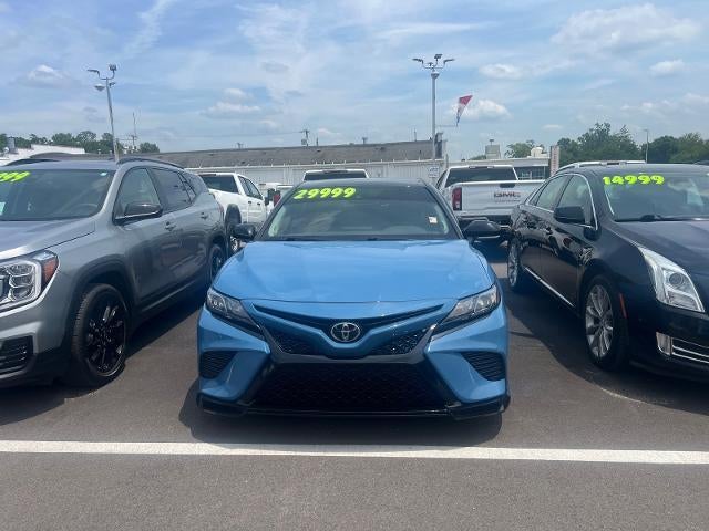 2022 Toyota Camry TRD V6 in Blue — front three-quarter view